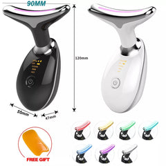 7 Colors Face Neck Beauty Device Face Lifting Massager Double Chin Remover LED