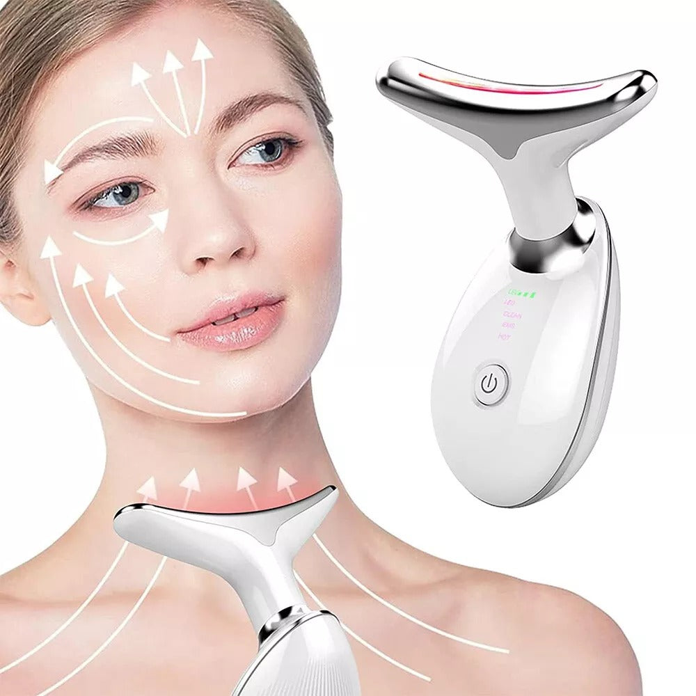 7 Colors Face Neck Beauty Device Face Lifting Massager Double Chin Remover LED