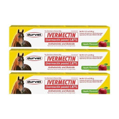 New In Box Paste Horse Dewormer Apple Flavor Exp 12/2026dur-vet wormer pack of 3