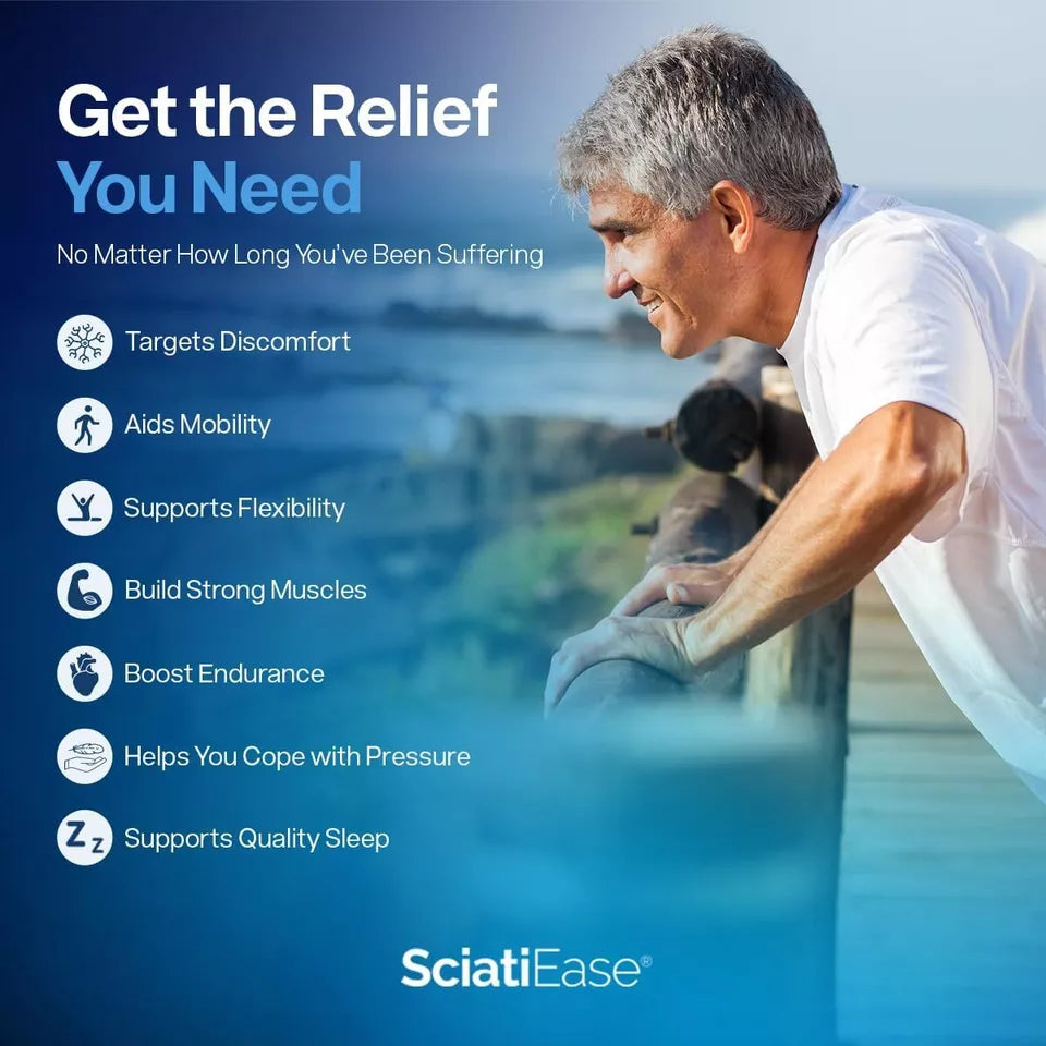 SciatiEase™ Sciatic Nerve Support Formula - 120 Capsules | Natural Pain Relief &amp; Nerve Health